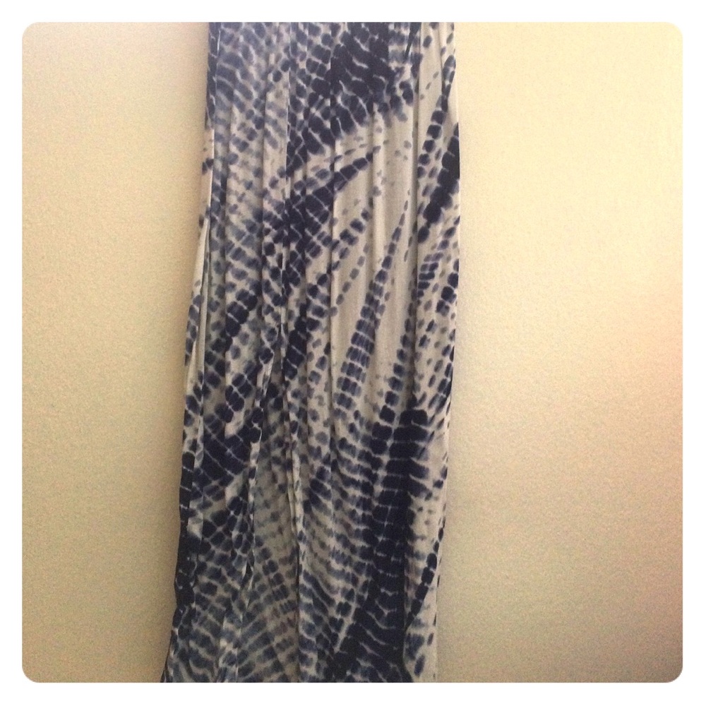 Maxi skirt tie-dye prints blue and white