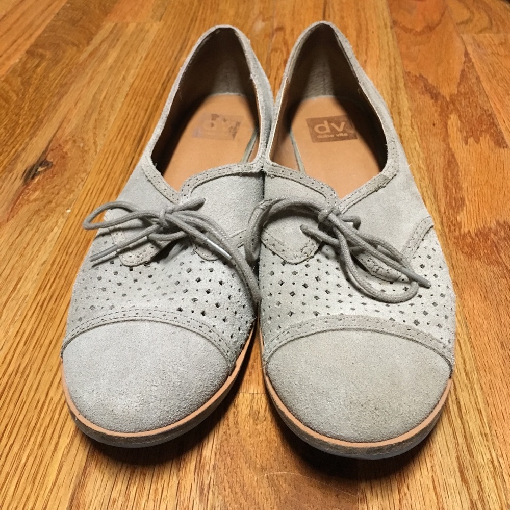 DV Dolce Vita Gray Suede Oxford Flats