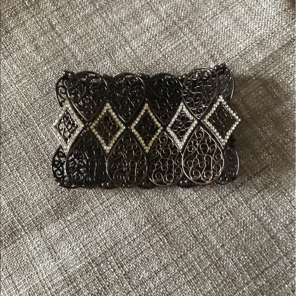 Gold and black w/ faux diamond bracelet
