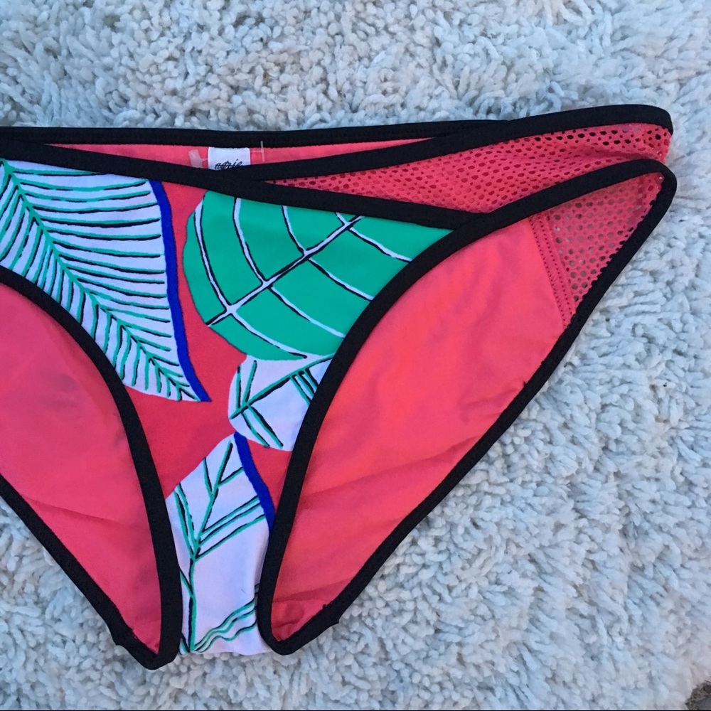Mesh-Inset Tropical Print Bikini Bottoms by aerie