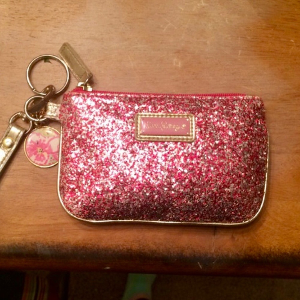 Lilly Pulitzer Pink Glitter Wristlet
