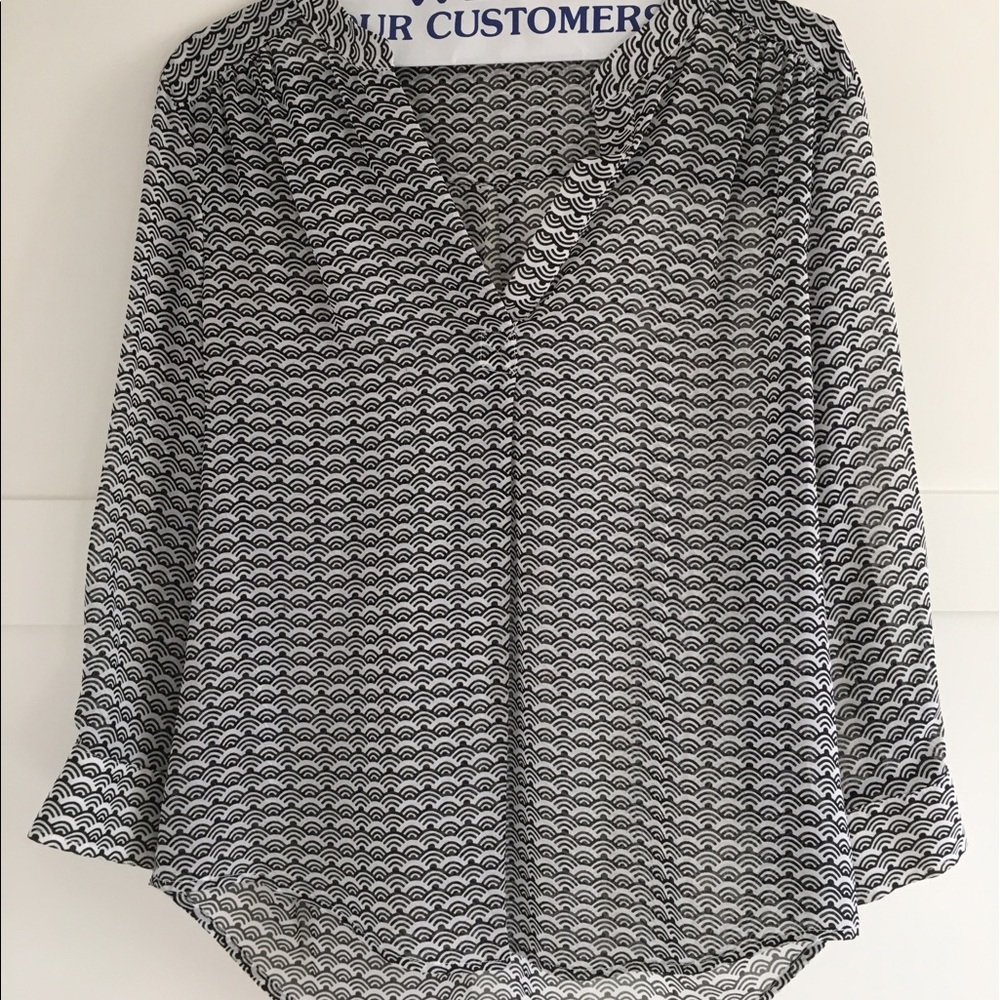 PRICE DROP! bebe sheer black and white print shirt