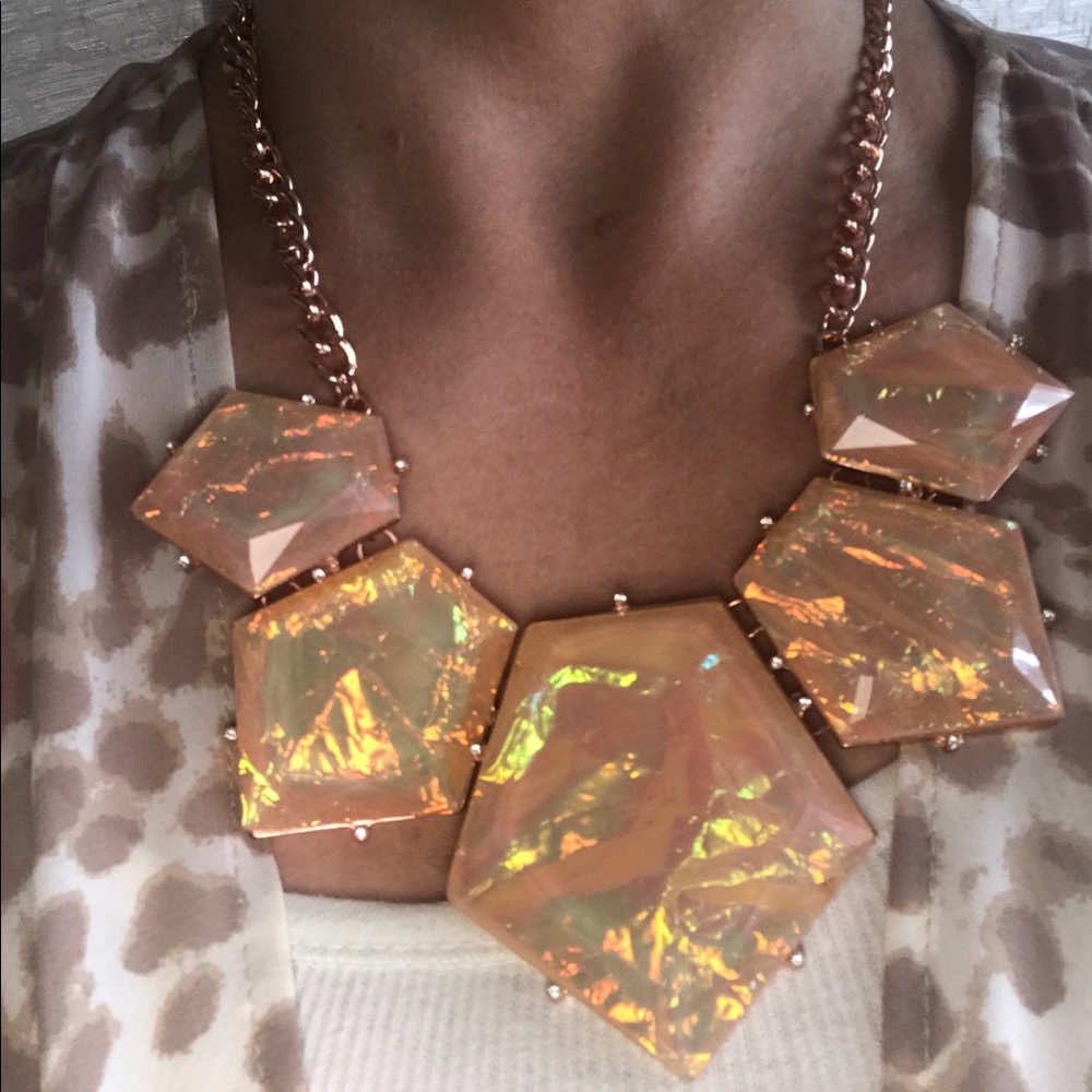 Tangerine and gold adjustable necklace