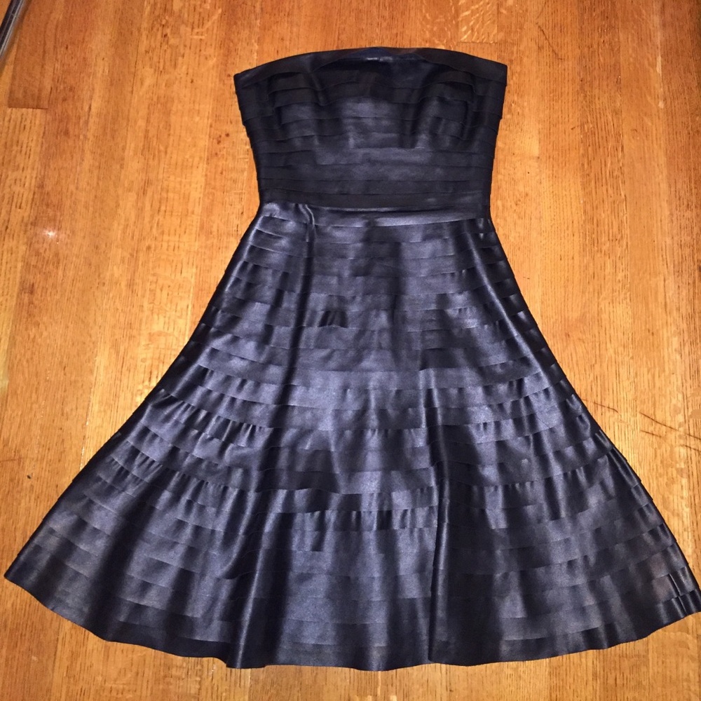 BCBGMAXAZRIA Ruffled Faux Leather Dress