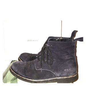Common projects navy suede side zip chelsea boots