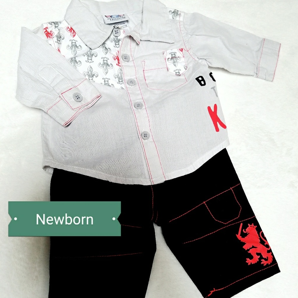 NB "King" button up shirt and black pants