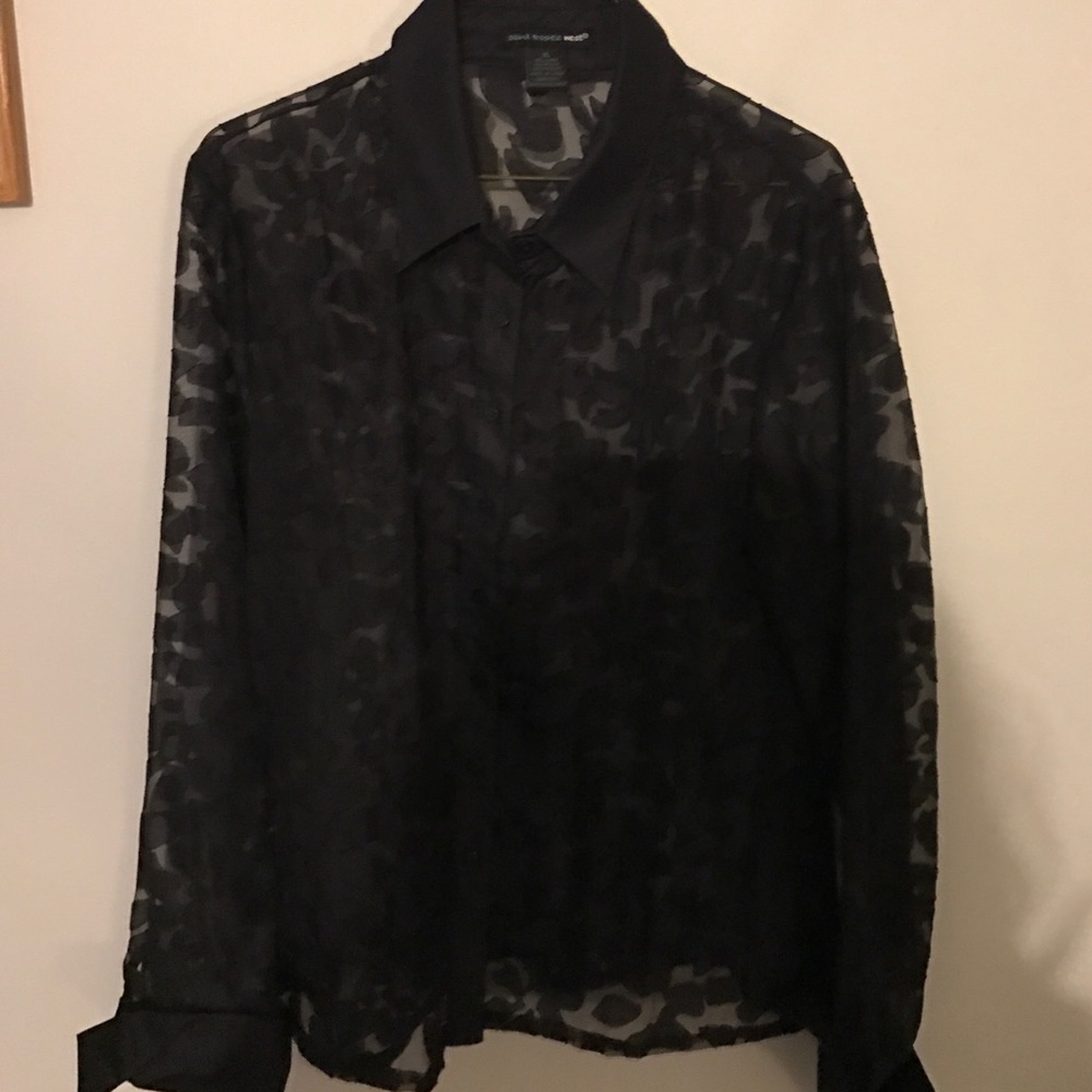 Sheer black blouse