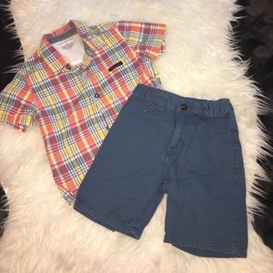 Calvin Klein Matching set Plaid top and shirts