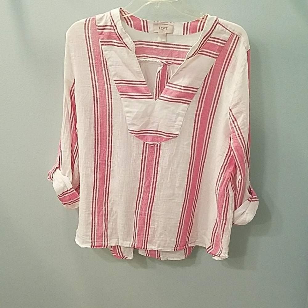 Loft linen roll sleeve shirt