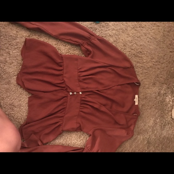 Rust button up small top - Picture 2 of 2