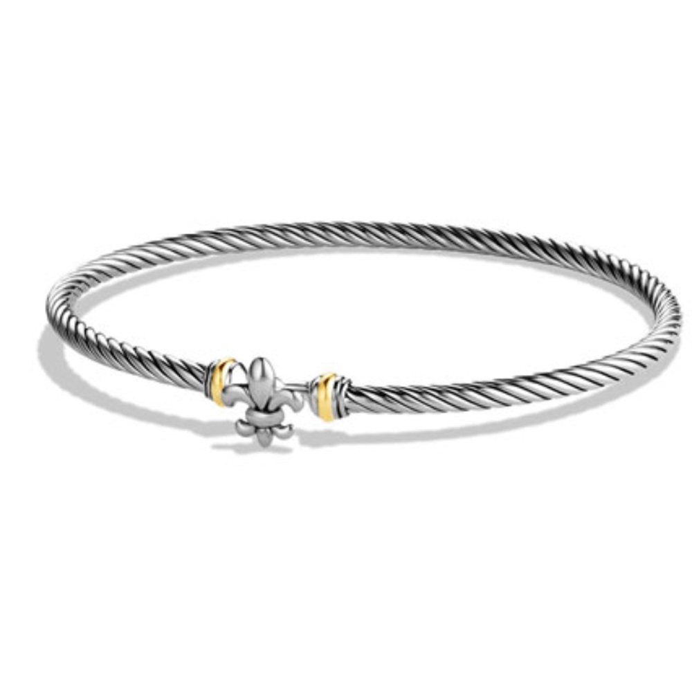 David Yurman Cable Fleur-de-lis Bracelet with Gold