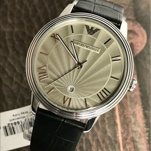 Emporio Armani leather men watch