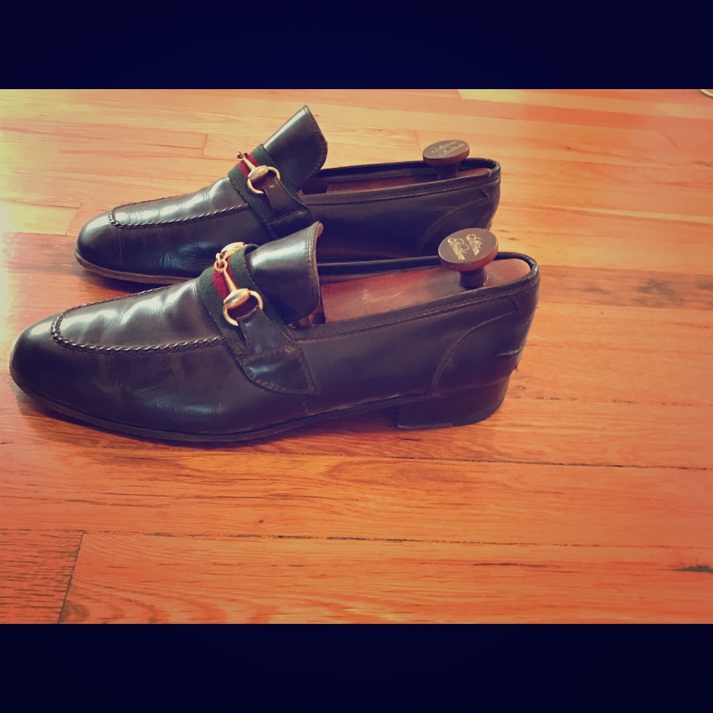 Vintage Gucci Horsebit Loafers Size 43.5 Eur 10 Us