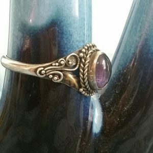 Amethyst silver ring