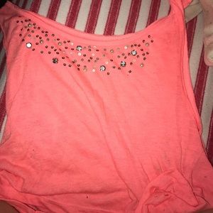 Flow crop top coral