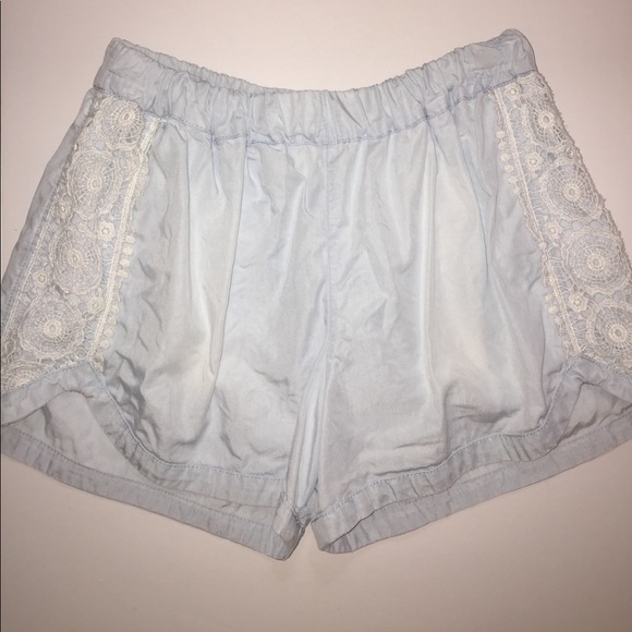 Light blue lyocell shorts - Picture 2 of 2