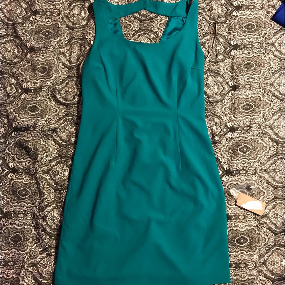 NWT teal v back dress