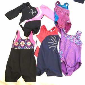 Girls leotards gymnastics - set of 5 - size small