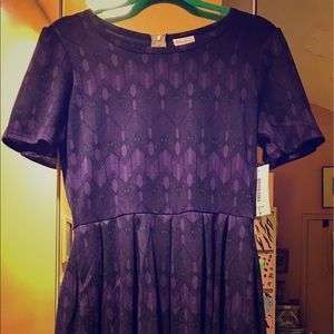 Good Condition Lularoe Amelia Purple Ikat Dress.