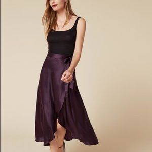 REFORMATION Moon Skirt in Aubergine Small/Medium