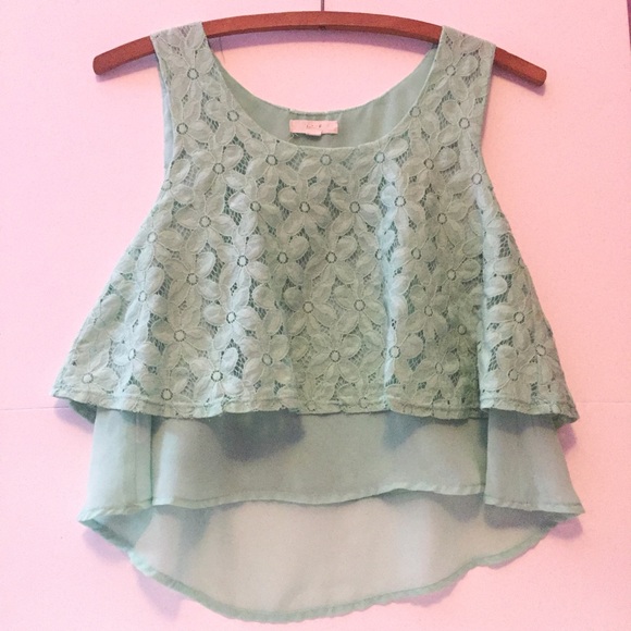 Teal floral tank top - Picture 2 of 2