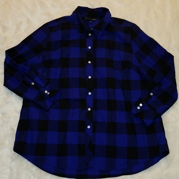Lane Bryant Tops - LANE BRYANT PLAID BUTTON DOWN