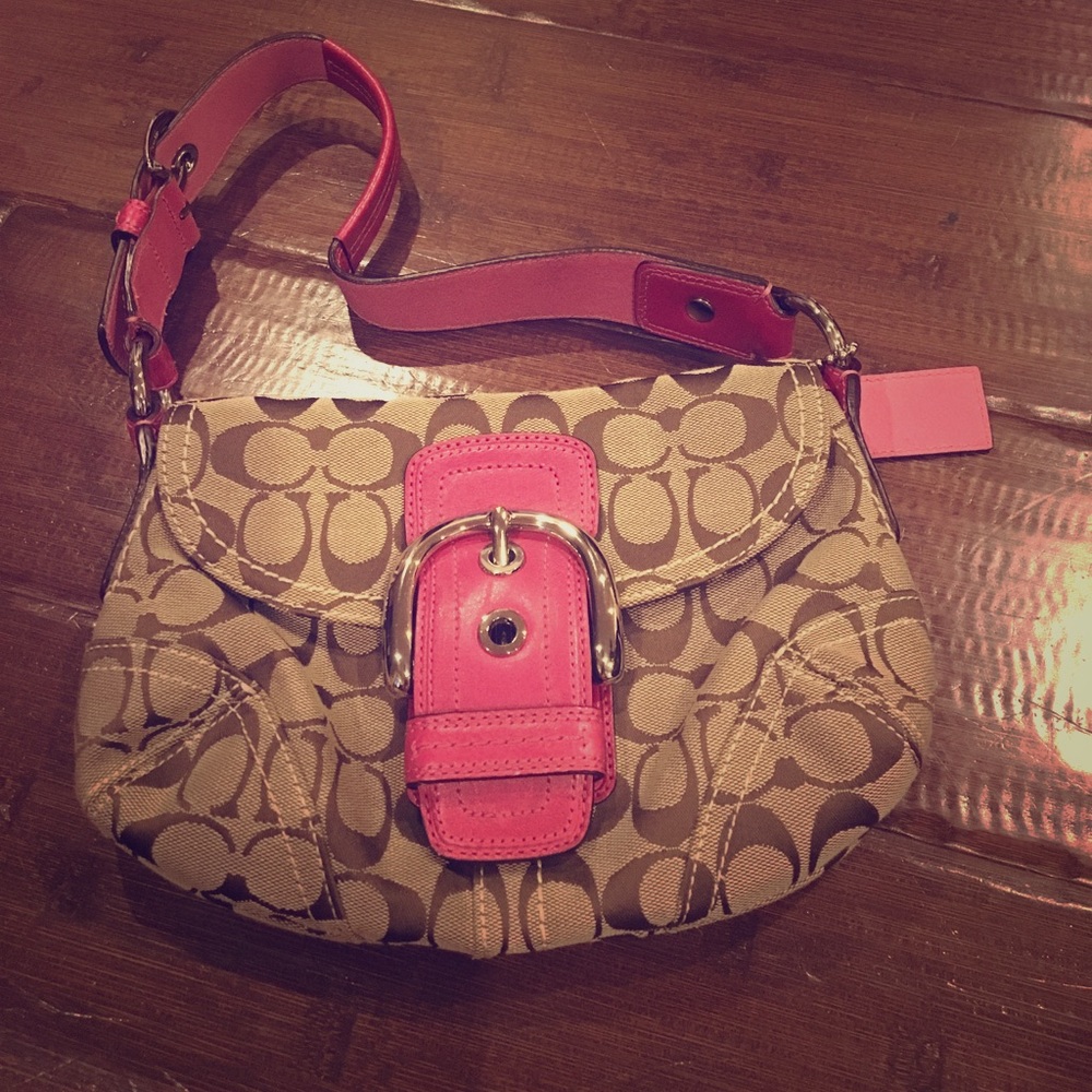 Authentic Coach pink & brown small purse 👛