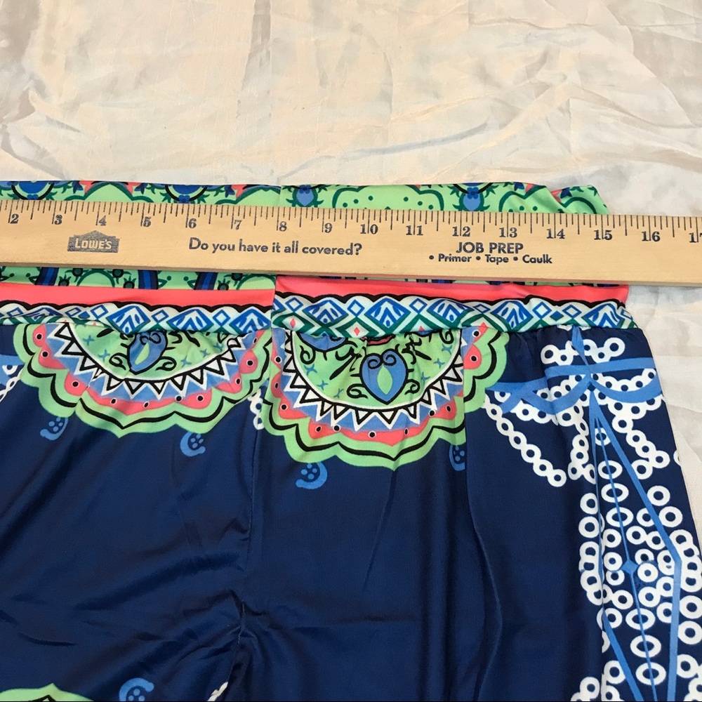 New Wide Leg Palazzo Pants Boho Hippie Navy Green - Picture 3 of 4