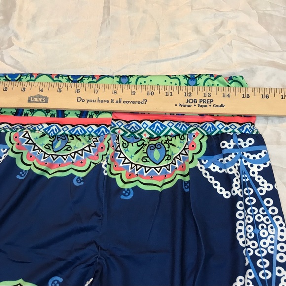 New Wide Leg Palazzo Pants Boho Hippie Navy Green - Picture 3 of 4