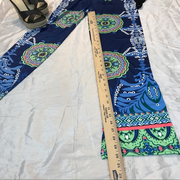 New Wide Leg Palazzo Pants Boho Hippie Navy Green - Picture 4 of 4