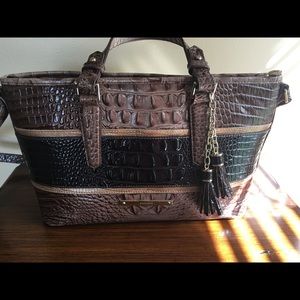Brahmin mini Asher in cocoa/nutmeg two tone FIRM
