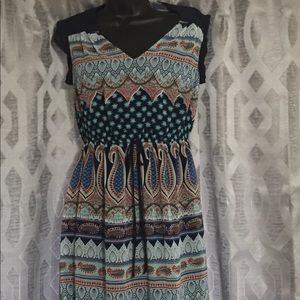 Blue patterned dress