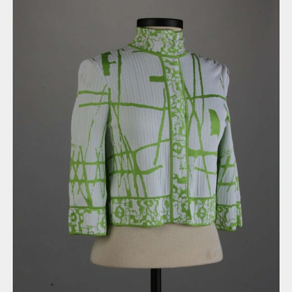 St. John lime green designed sweater