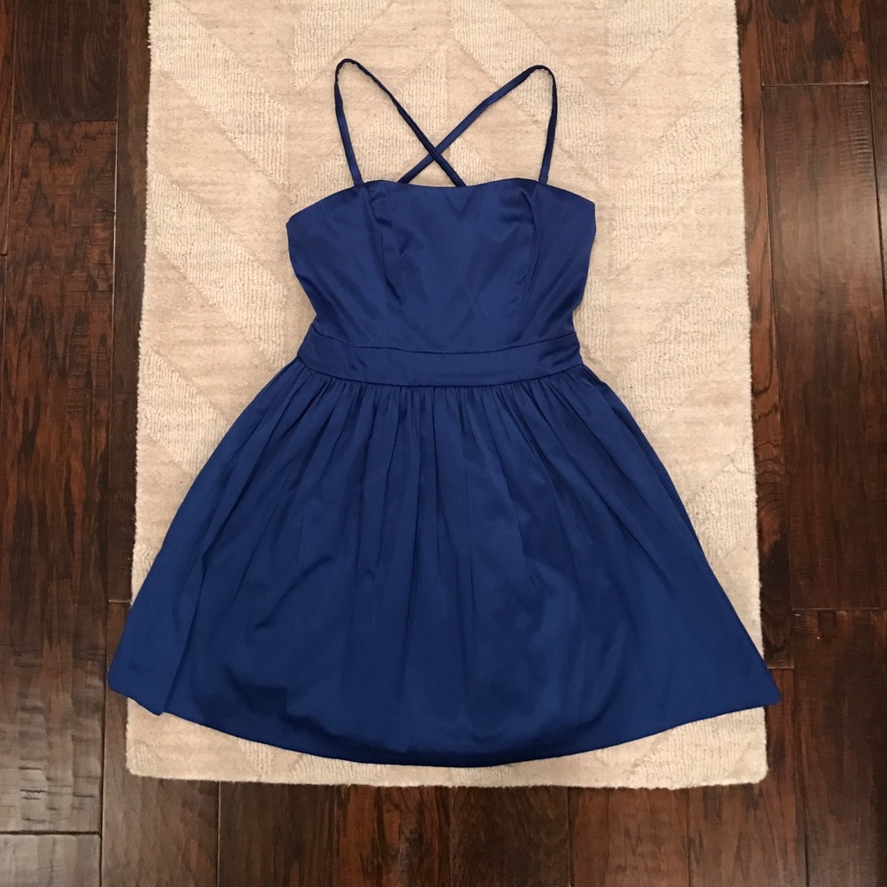 Royal blue satin Forever 21 cocktail dress