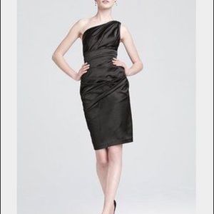 One Shoulder Stretch Satin Short Dress