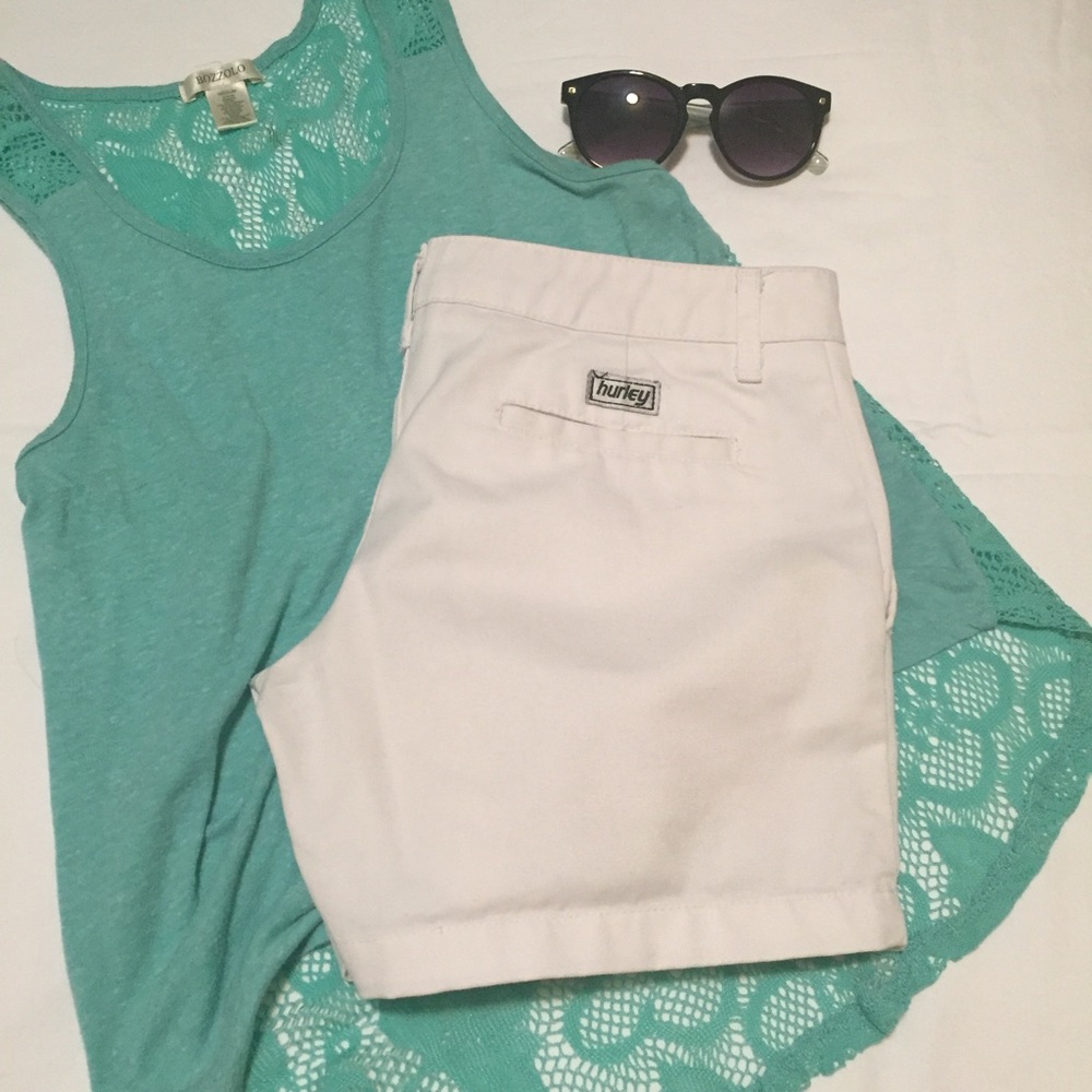 White Hurley Golf Style Shorts