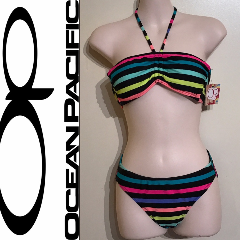 OP Multicolor Bikini Set Top Med Bottom Small