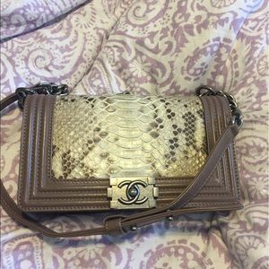 Chanel real Python boy bag