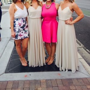 Jenny Yoo champagne bridesmaid dress - size 4.