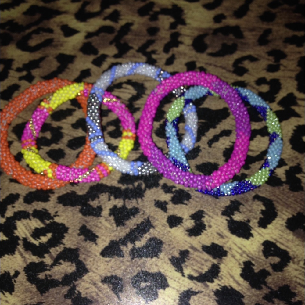 Bracelets -- set of 5 multi color bracelets!