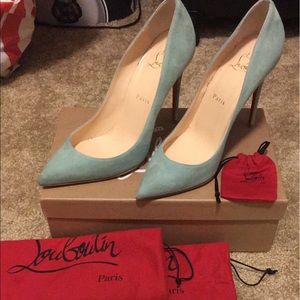 LouBoutin Pigalle in "Amande" sz 38.5 100 MM heel