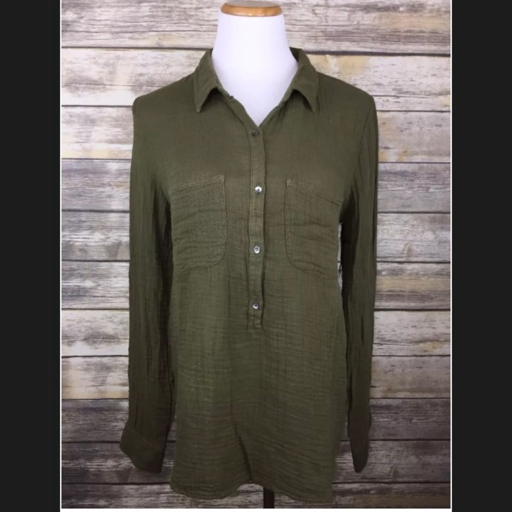NWT Velvet for Calypso St Barth Olive Top Small