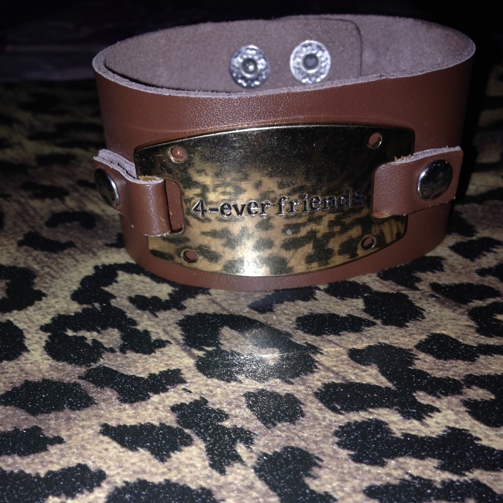 Bracket- brown leather 4-ever friends bracelet