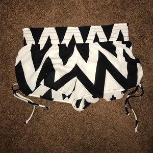 Black and white shorts