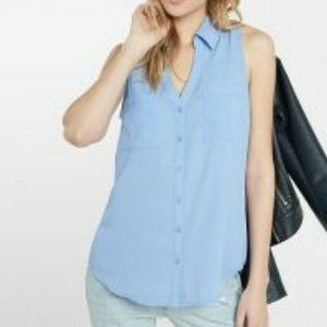 Light blue sleeveless portofino shirt