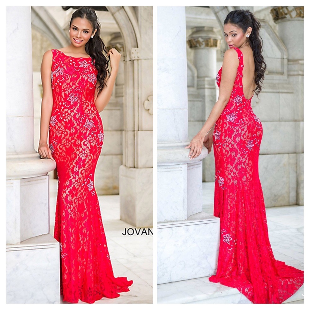 Jovani Red Lace Dress