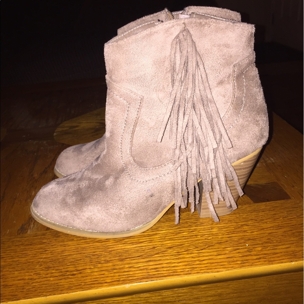 Fringe ankle boots