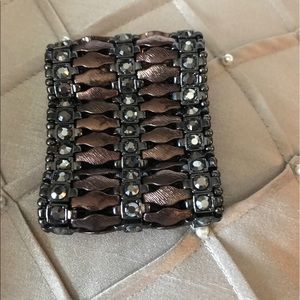 Bronze & black elastic bracelet