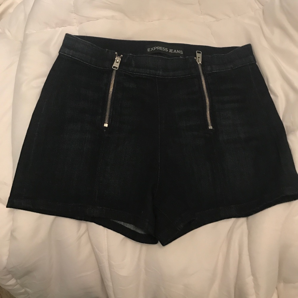 Express high waisted jean shorts