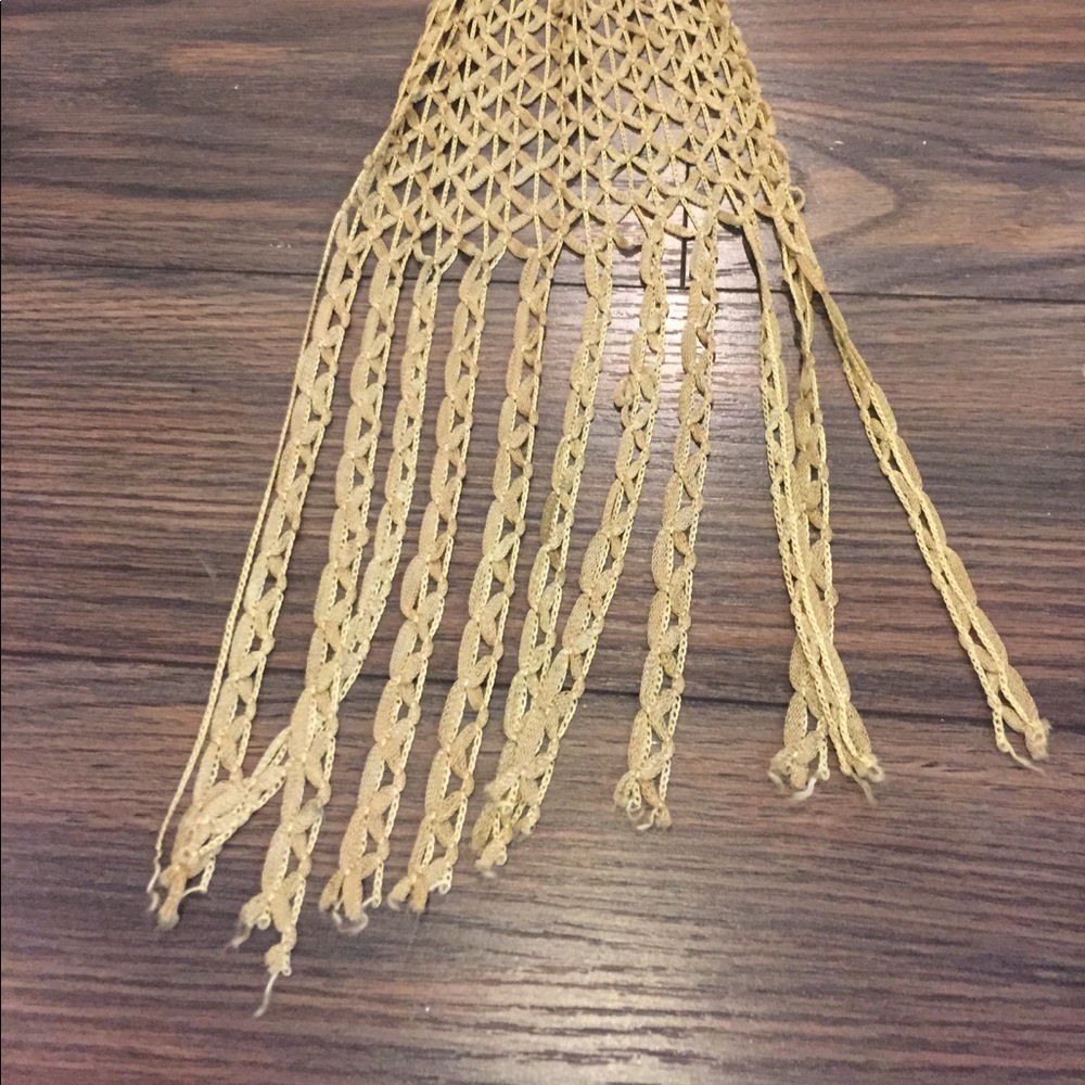 Gold-tone woven fabric belt/ scarf - Picture 2 of 4